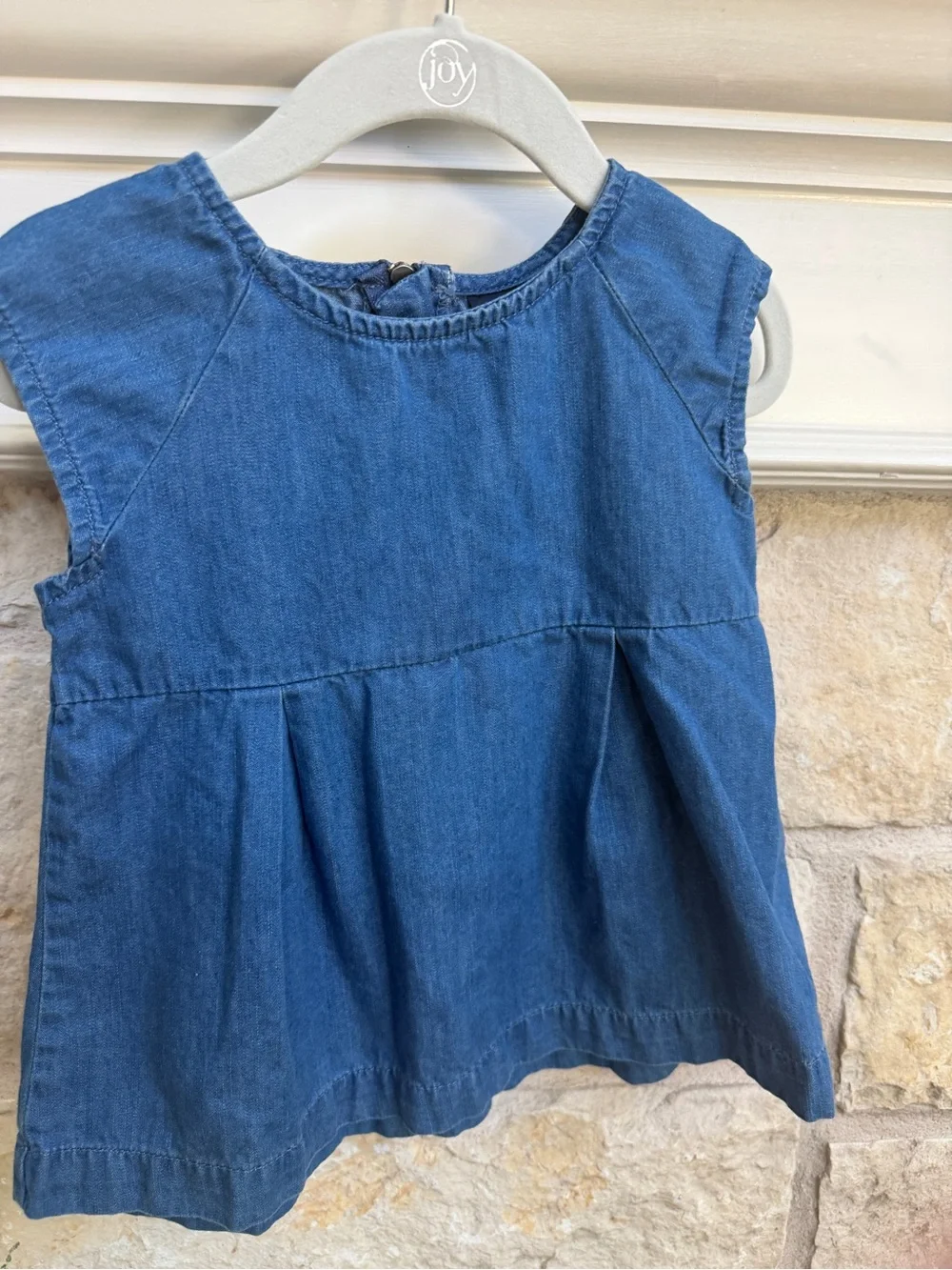 GAP Blue Denim Peplum Tank Top